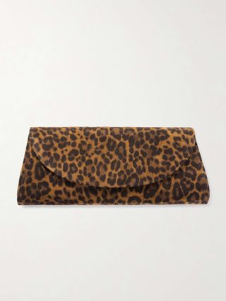 Opera Leopard-Print Suede Clutch