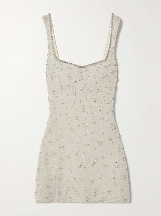 CLIO PEPPIATT, Embellished Stretch-Tulle Mini Dress