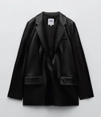 Zara, Faux Leather Blazer ( $89.90 | £59.99)