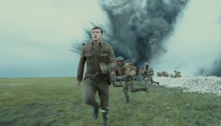 1917 George MacKay running along the trench
