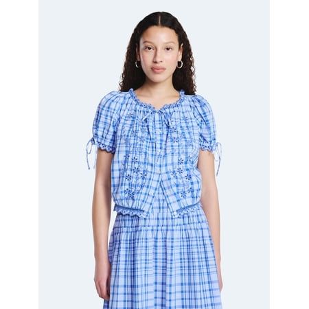 Embroidered Cropped Cotton Top 