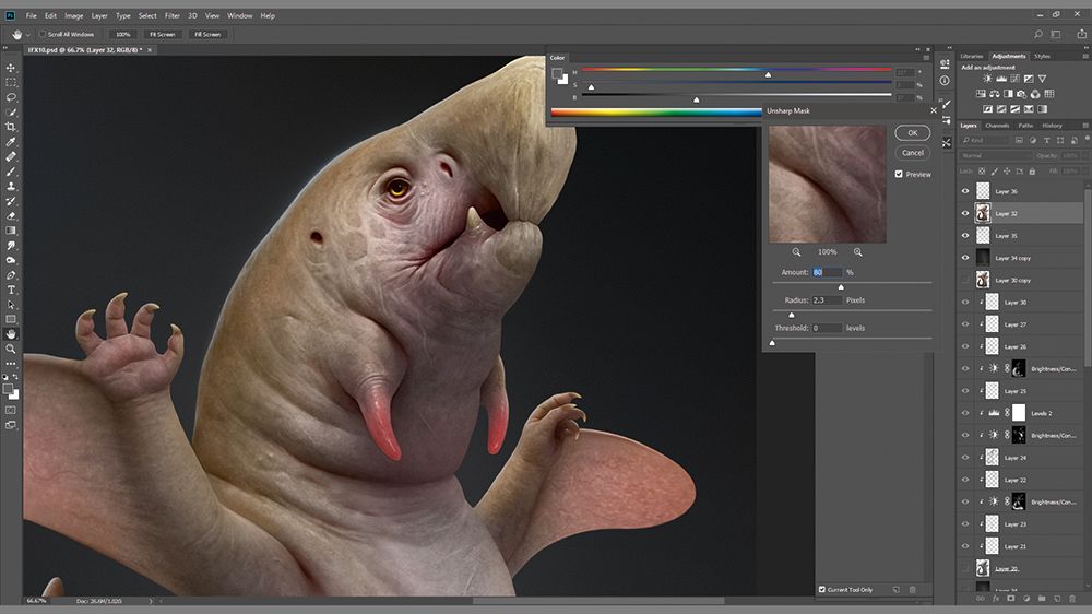 Use Unsharp Mask at 80 per cent