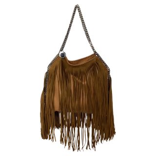 Stella Mccartney Fringe Falabella Tote Bag in Suede Women Brown M