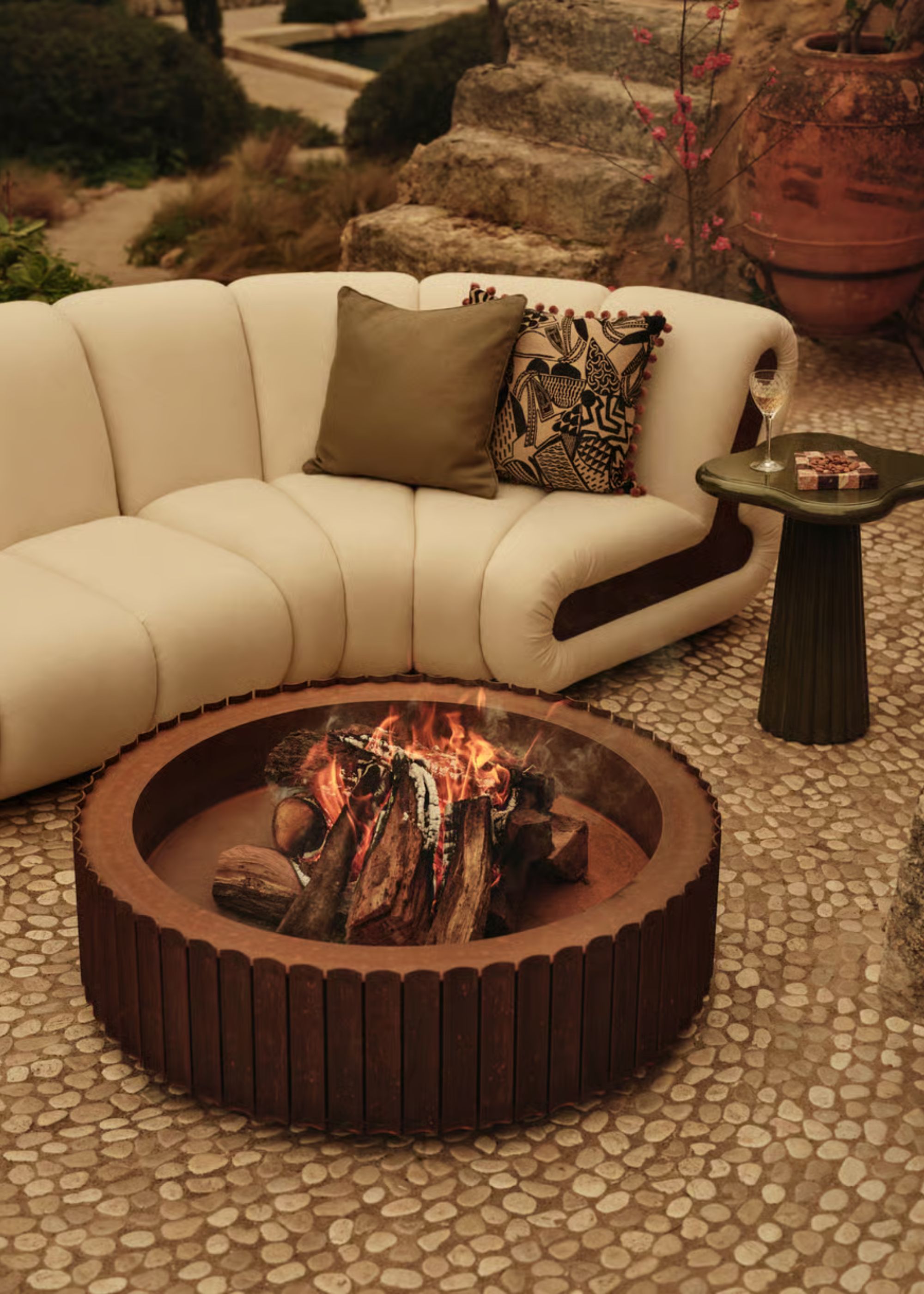 A copper fire pit from Soho Home
