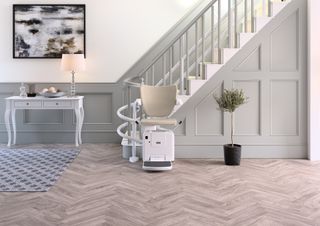 a stairlift with a curved design