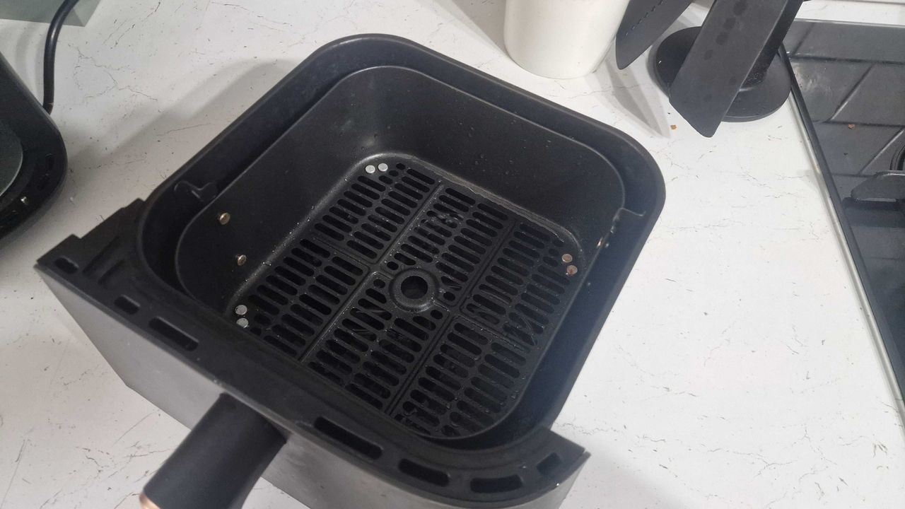 Testing out the air fryer cleaning hack