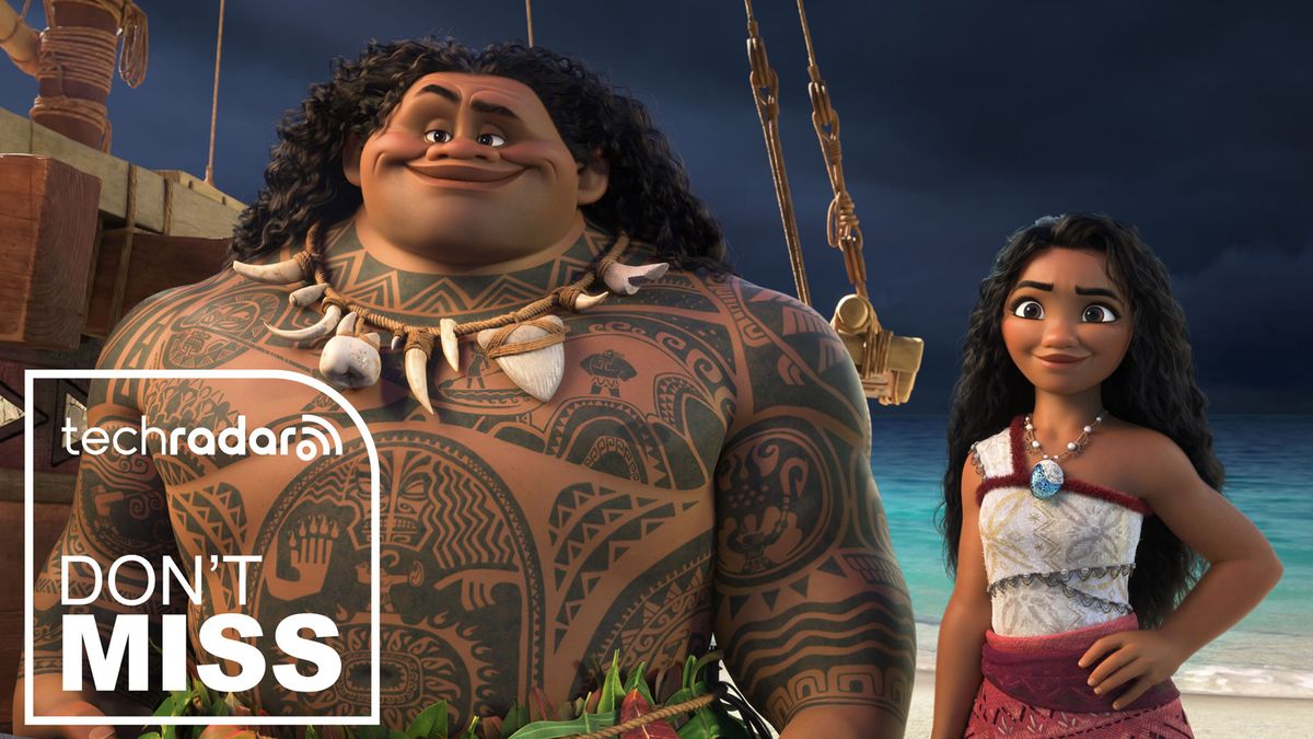 Scene from Moana 2 featuring Moana and Maui, with the TechRadar logo and &quot;Don&#039;t Miss&quot; text in white in the bottom left.