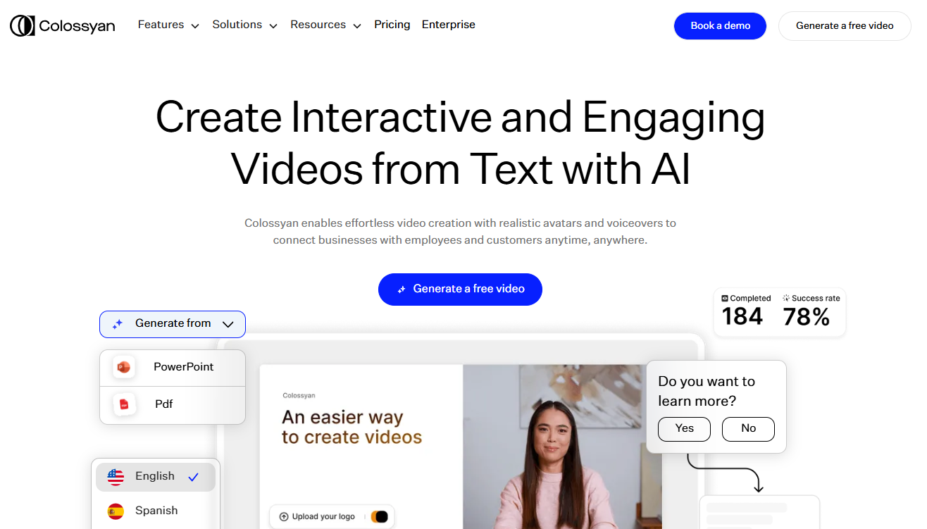 Screen grab of Colossyan ai