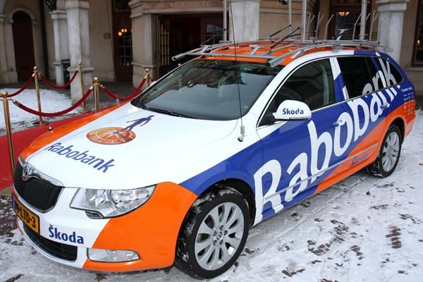 The team car is certainly distinctively painted.