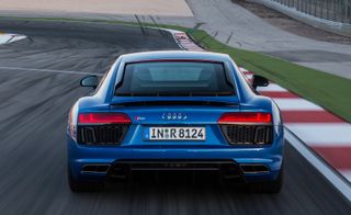 Externally, a similar profile is maintained by the new R8, along with the trademark wide, low physique