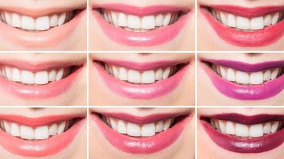 Smile, Lip, Skin, Tooth, Facial expression, Jaw, Beauty, Organ, Close-up, Magenta, 