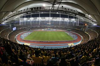 General view of the stadium during the 2014 AFF Suzuki Cup 2nd leg final match between Malaysia and Thailand at Bukit Jalil National Stadium on December 20, 2014 in Kuala Lumpur, Malaysia.