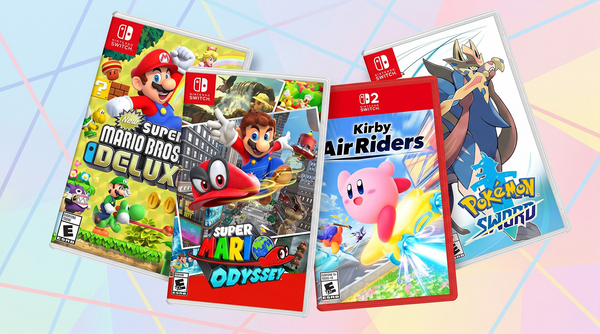 A selection of Nintendo Switch 2 games.