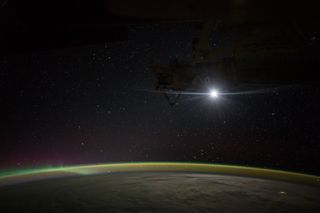 moonrise from the iss