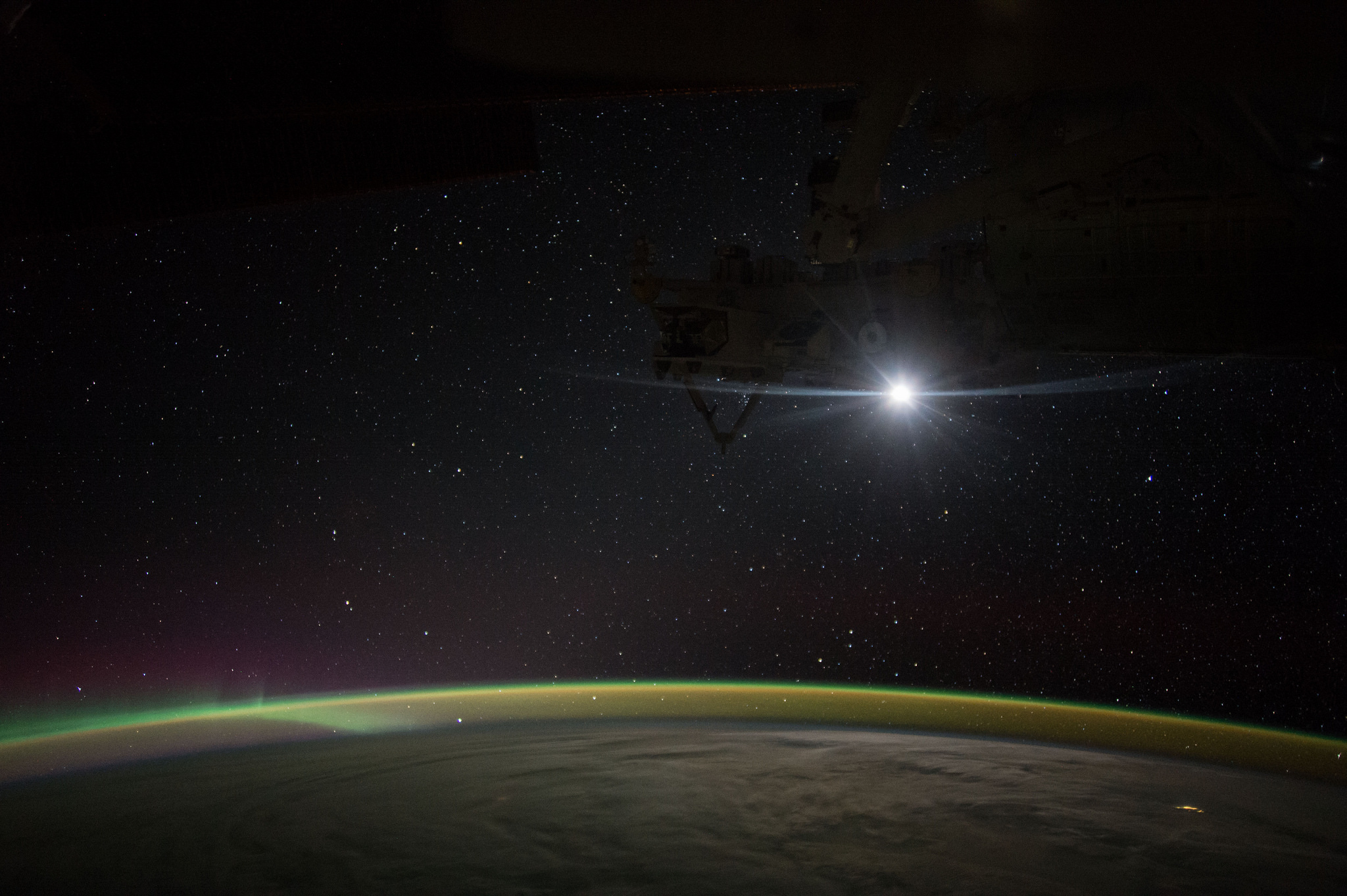 moonrise from the iss