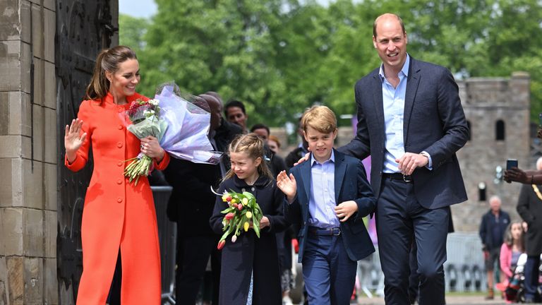 Princess Charlotte, Prince George and parents Kate Middleton and Prince William visit Wales to celebrate the Queen's Jubilee