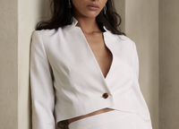 CROPPED SUIT BLAZER in Transition Cream, $78 (£62) | Banana Republic