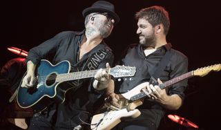 Dave Stewart (left) and Tom Bukovac perform at O2 Shepherd's Bush Empire on September 8, 2017 in London