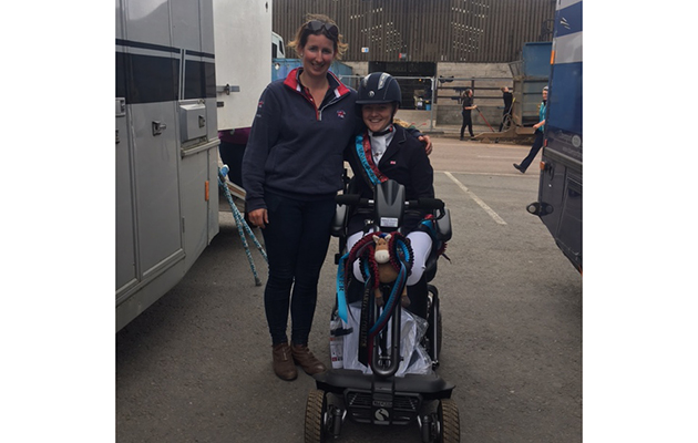 With my groom Tiggy at Hartpury