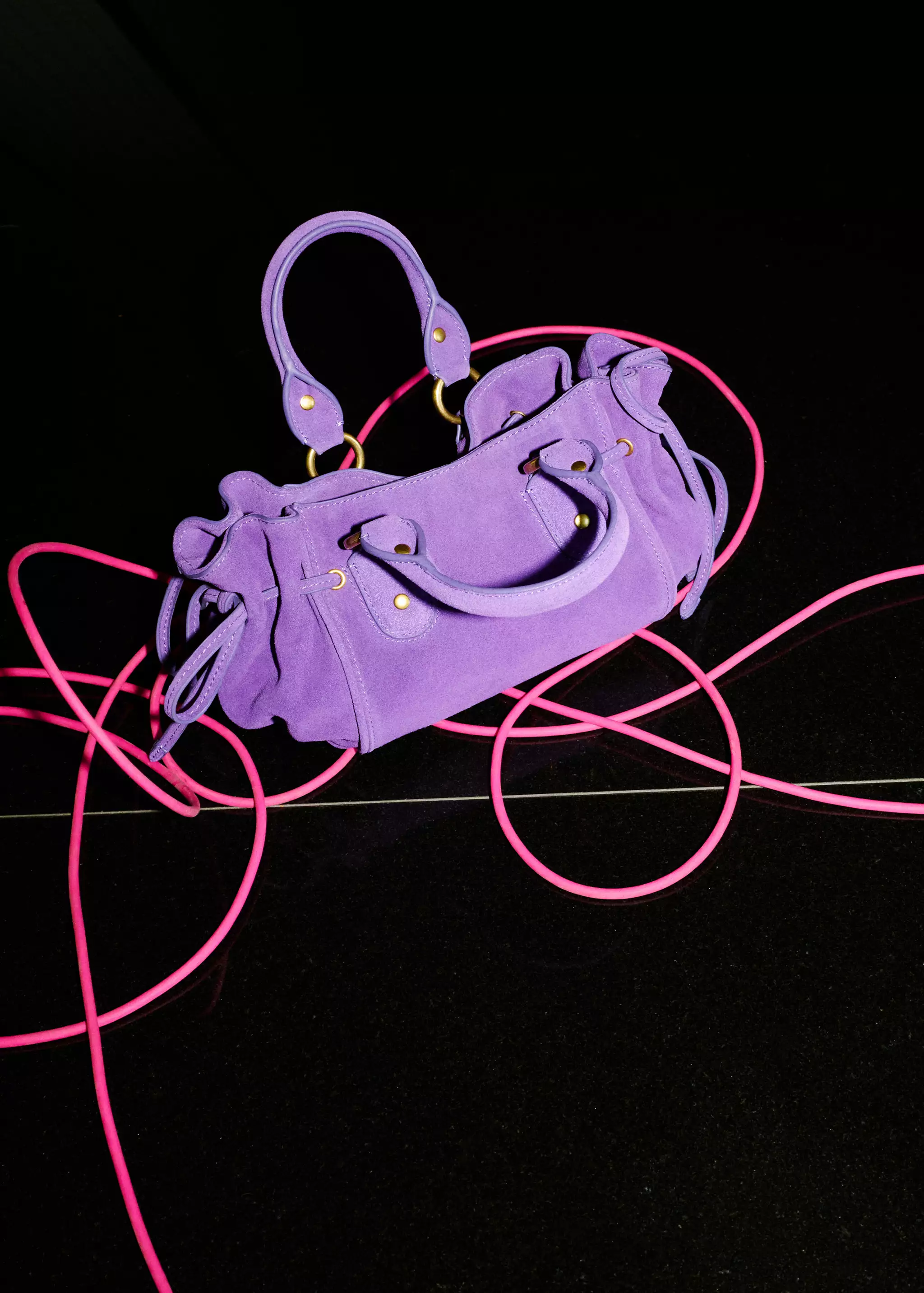Suede Handbag With Ties - Women | Mango Usa