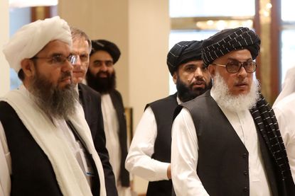 Taliban negotiators in Qatar.