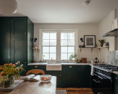 main kitchen and dining area at house for a doctor in east london