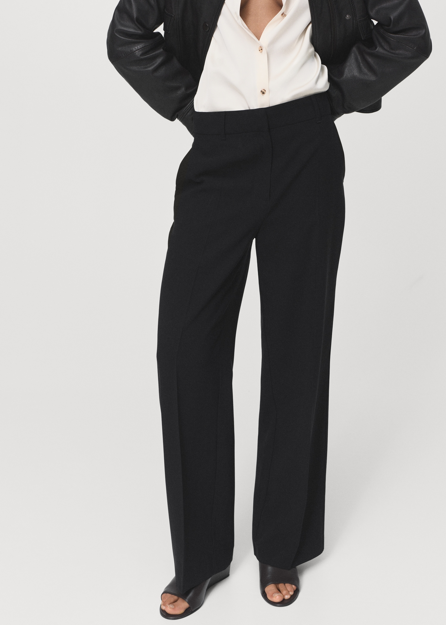 Straight Mid-Rise Trousers - Women | Mango United Kingdom