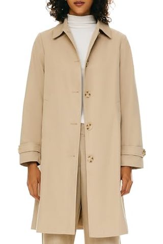 Orolay Women's Trench Coat Single-Breasted Mid Long Classic Lapel Windproof Slim Outerwear Coats Khaki L