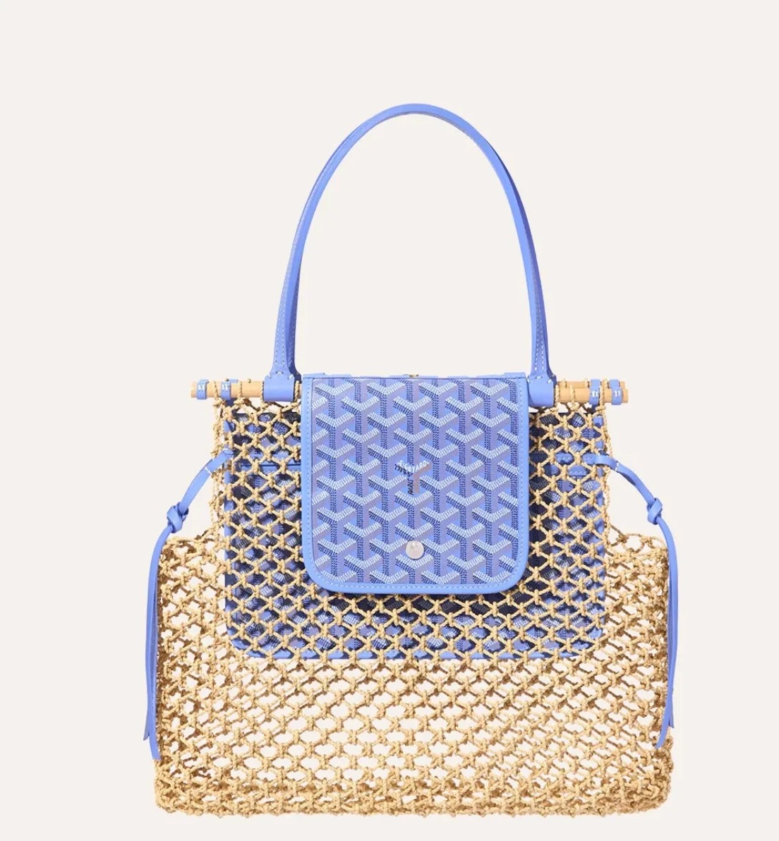 New Goyard Aligre 2025 Limited Edition Rafia Mesh Iris Purple Coated Canvas Bag