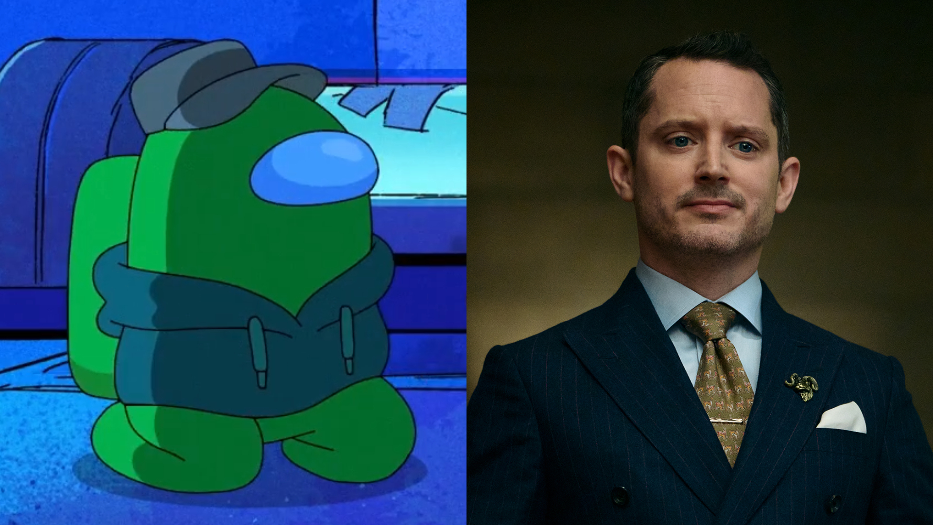 Green in Among Us TV show, Elijah Wood in Ready or Not 2
