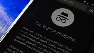 Google Chrome's Incognito mode as shown on an Android device