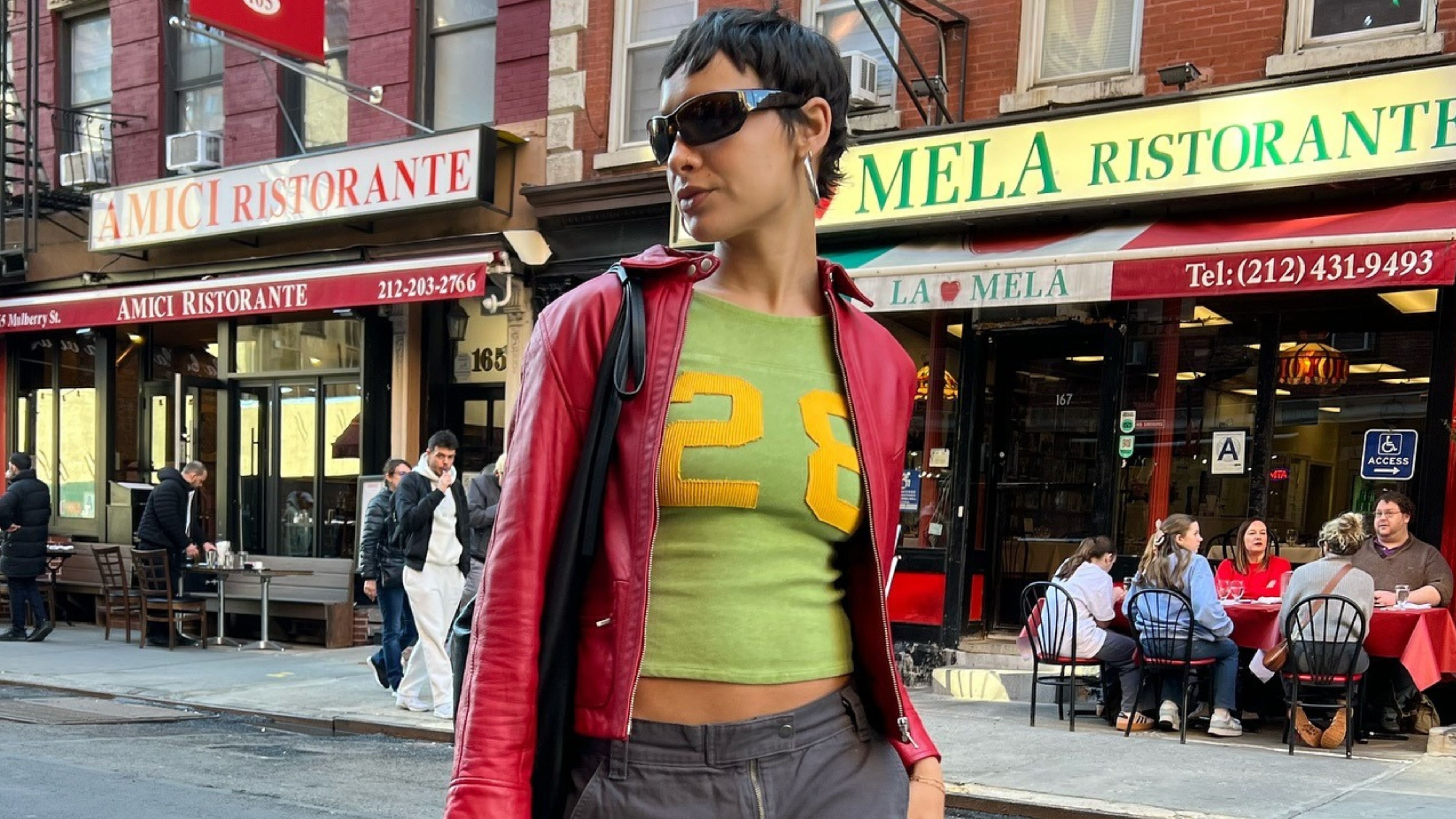 @aishafarida wearing the varsity t-shirt trend 2026