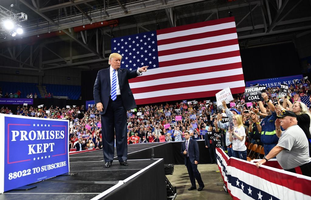 Donald Trump at a rally Tuesday in West Virginia.