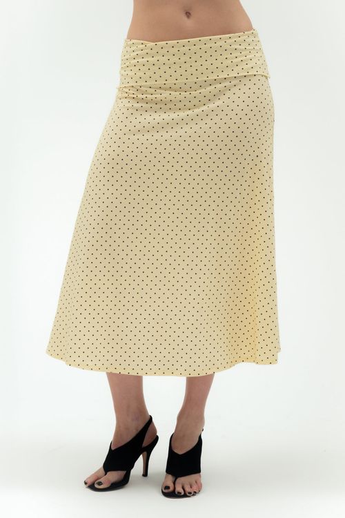 Foldover Flared Maxi Skirt