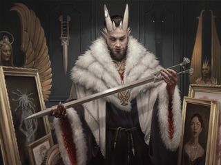 Magic - A demon checks out his cool new sword