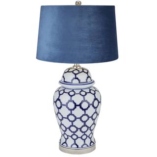 Blue and white Acanthus Table Lamp from Furniture Village