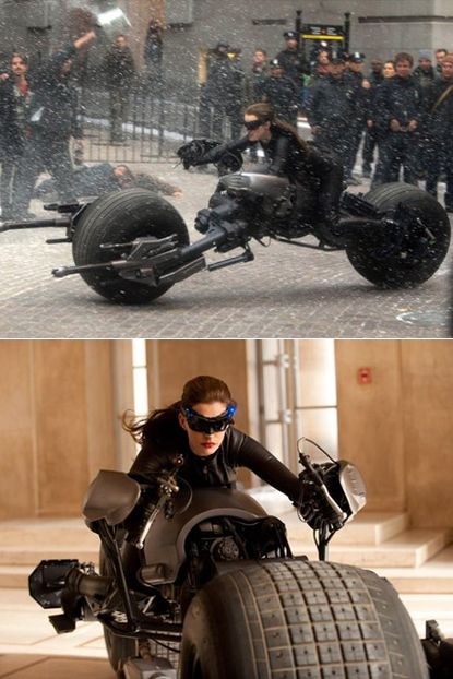 anne hathaway batman motorcycle
