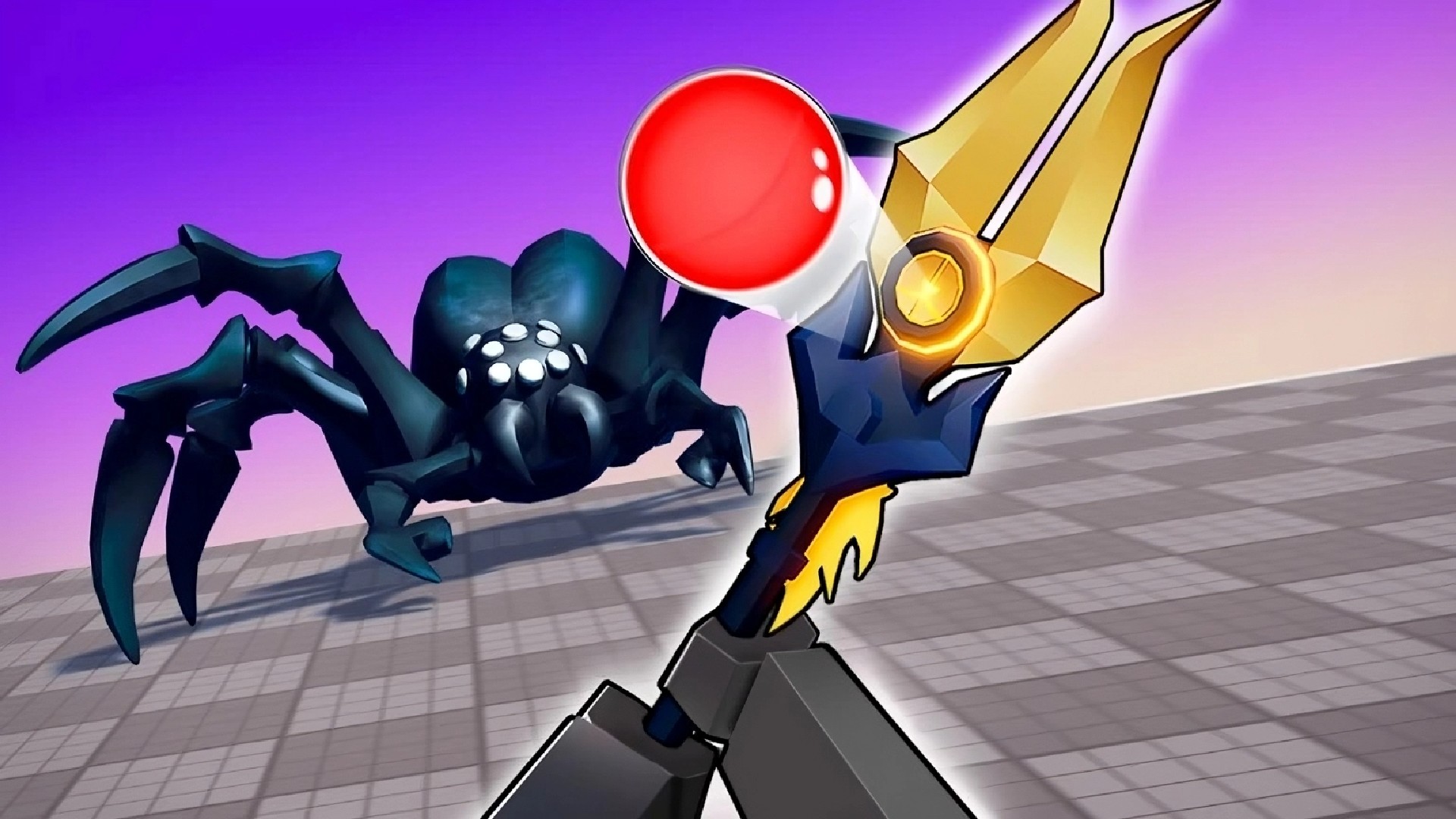 Blade Ball Roblox action against a spider