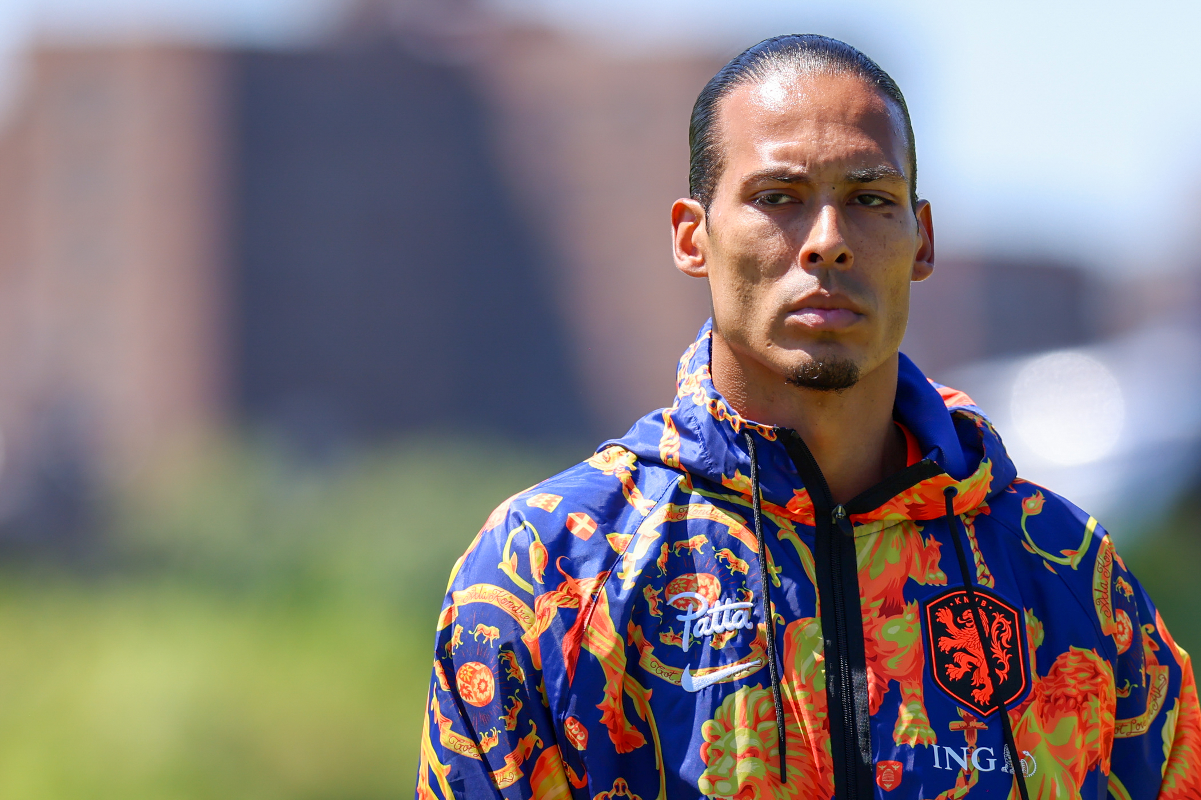 NEW YORK, NEW YORK - JUNE 8: Virgil van Dijk #4 of the Netherlands before the international friendly against Uzbekistan