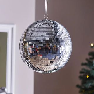 Silver Disco Ball Christmas Decoration