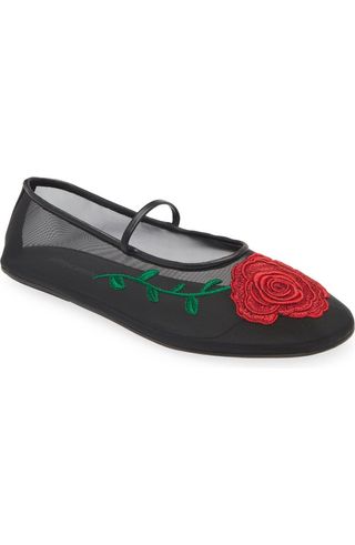 Swan Flower Mary Jane Flat