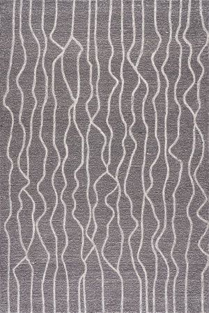 Mana Abstract Wool Rug | Grey