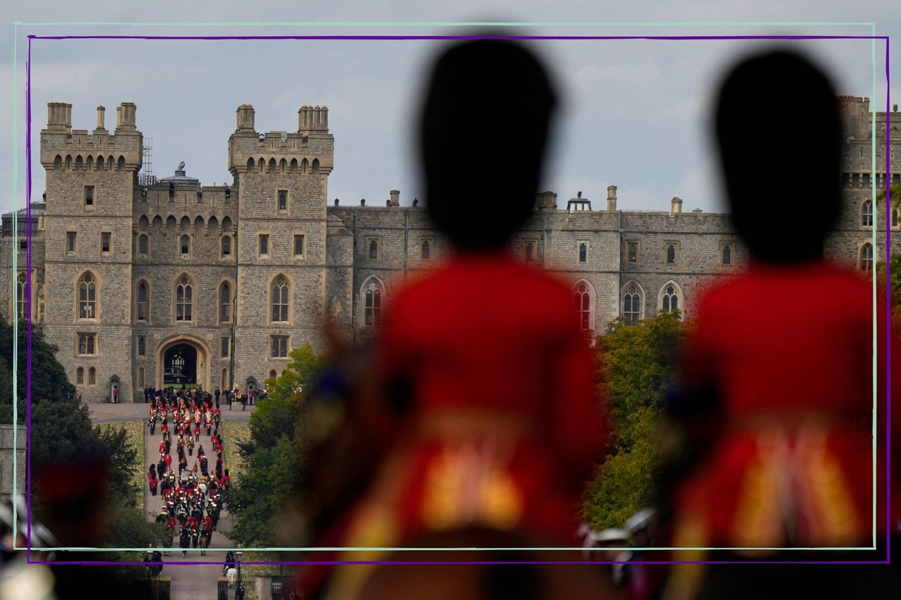 The procession into Windsor Castle for Queen Elizabeth II&#039;s funeral