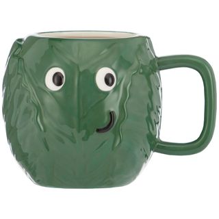 sprout shaped green mug