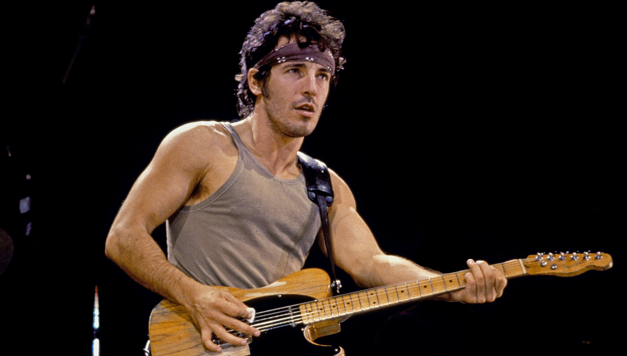 UNITED STATES - JANUARY 01:  USA  Photo of Bruce SPRINGSTEEN, performing live onstage on Born In The USA tour  