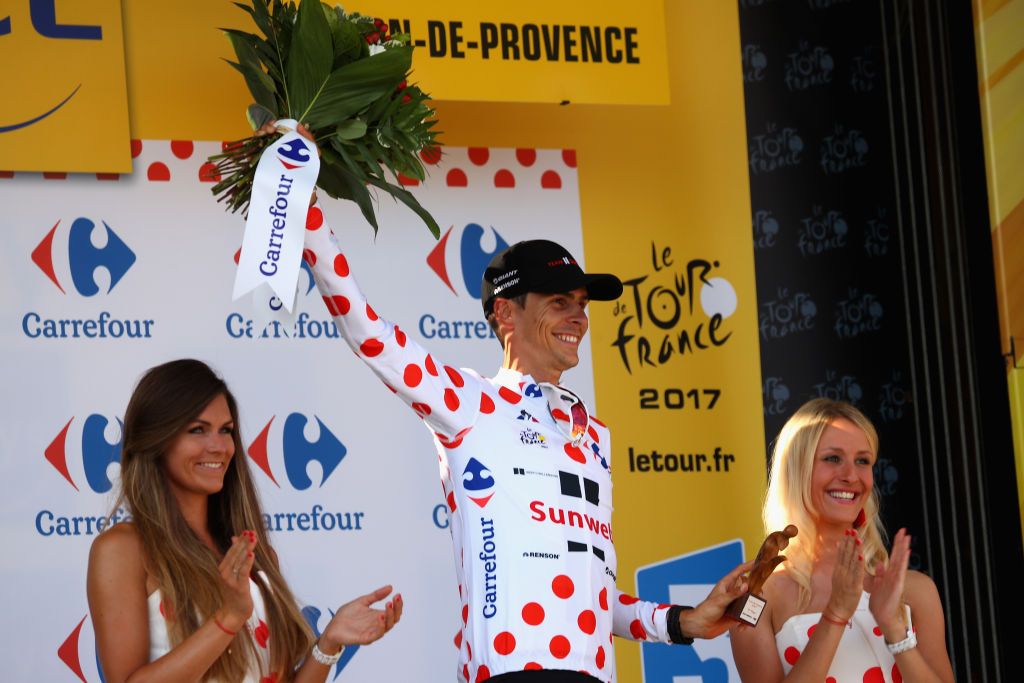 Warren Barguil (Sunweb) in the polka dot jersey at the Tour de France