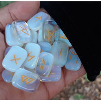 Opalite crystal runes stones set - View at Etsy