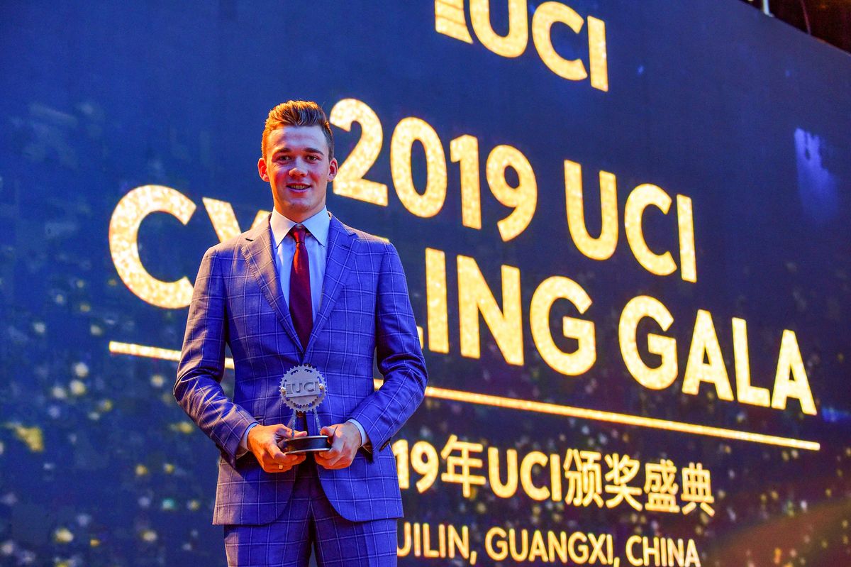 Mads Pedersen at the UCI Cycling Gala in Guilin