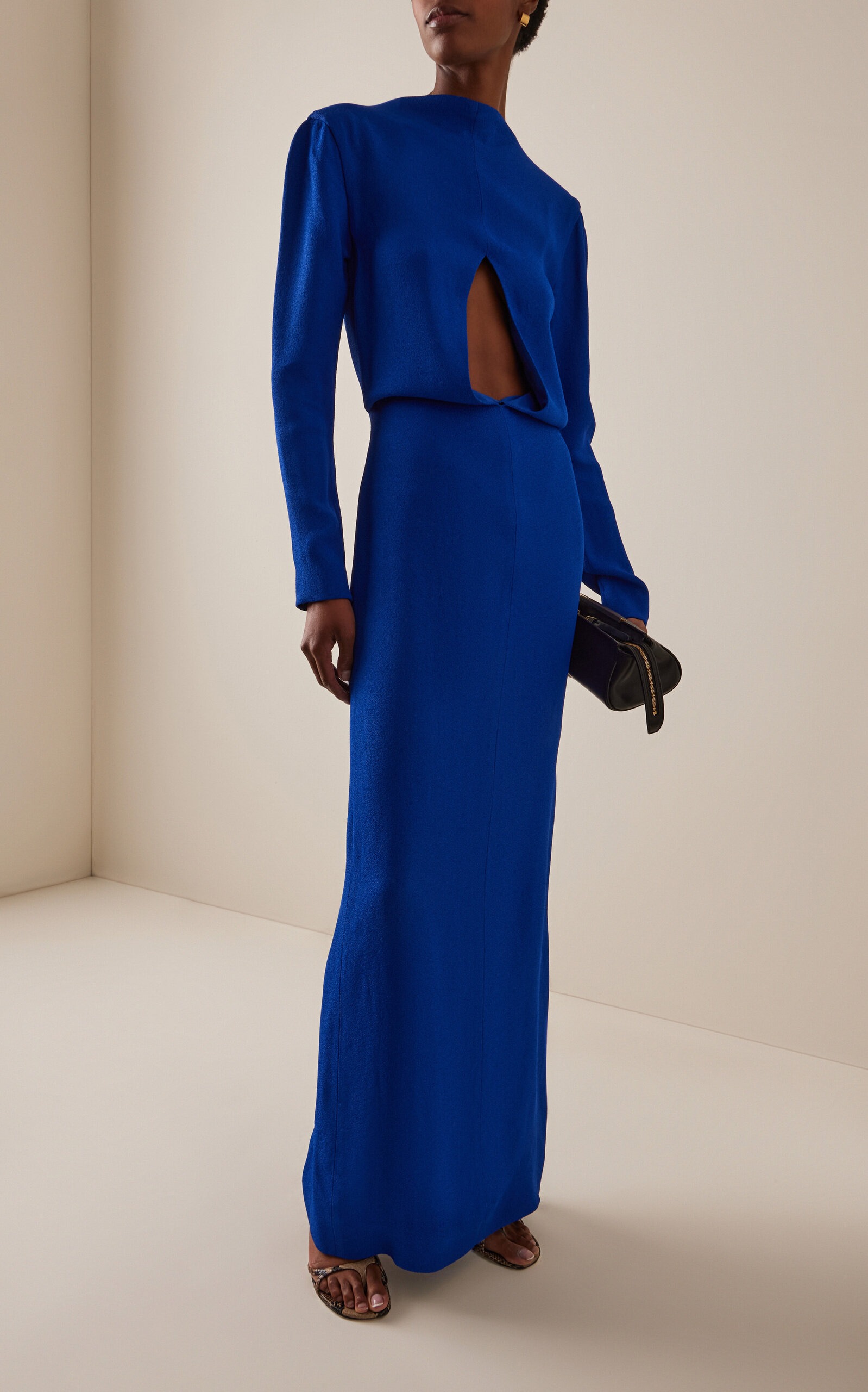 Helena Cutout Crepe-Satin Maxi Dress
