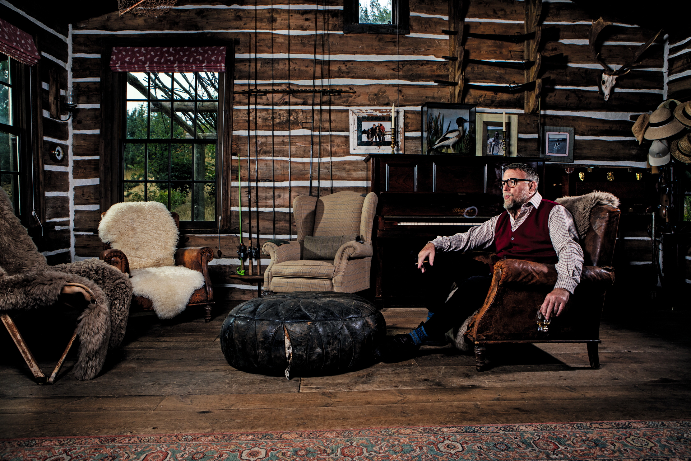 Images of Guy Ritchie at his estate in the countryside